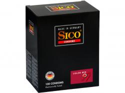 Sico Color Kondome, rot mit Erdbeergeschmack - 100 Condoms