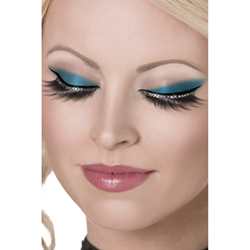 Eyelashes Black with Crystals Contains Glue