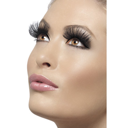 Eyelashes Black 60's Style Long Contains Glue