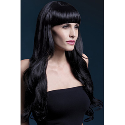 Fever Yasmin Wig 28inch/71cm Black Long Loose Curls with Fringe
