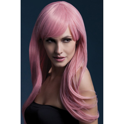 Fever Sienna Wig 26inch/66cm Pastel Pink Long Feathered with Fringe