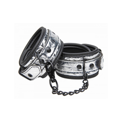 Platinum Bound Cuffed Embossed Metallic Wrist Cuffs