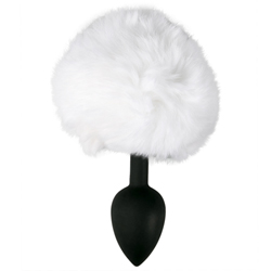 Siliconen Buttplug Met Witte Konijnenstaart