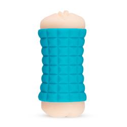 Masturbator With Silicone Grip Sleeve - Blue