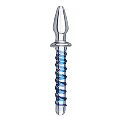 Kundalini Thrusting Wand Dildo & Plug - Transparant/Blauw
