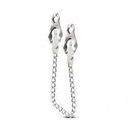 Metalen Tepelklemmen Met Ketting - Zilver