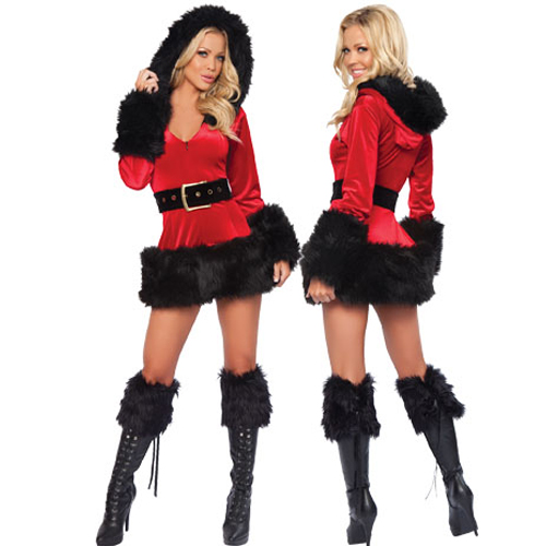 3-delige Miss Santa Outfit Black