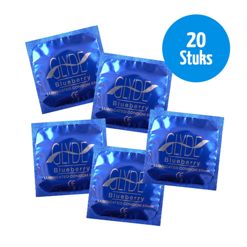Glyde Ultra Blauwe Bes Condooms - 20 Stuks