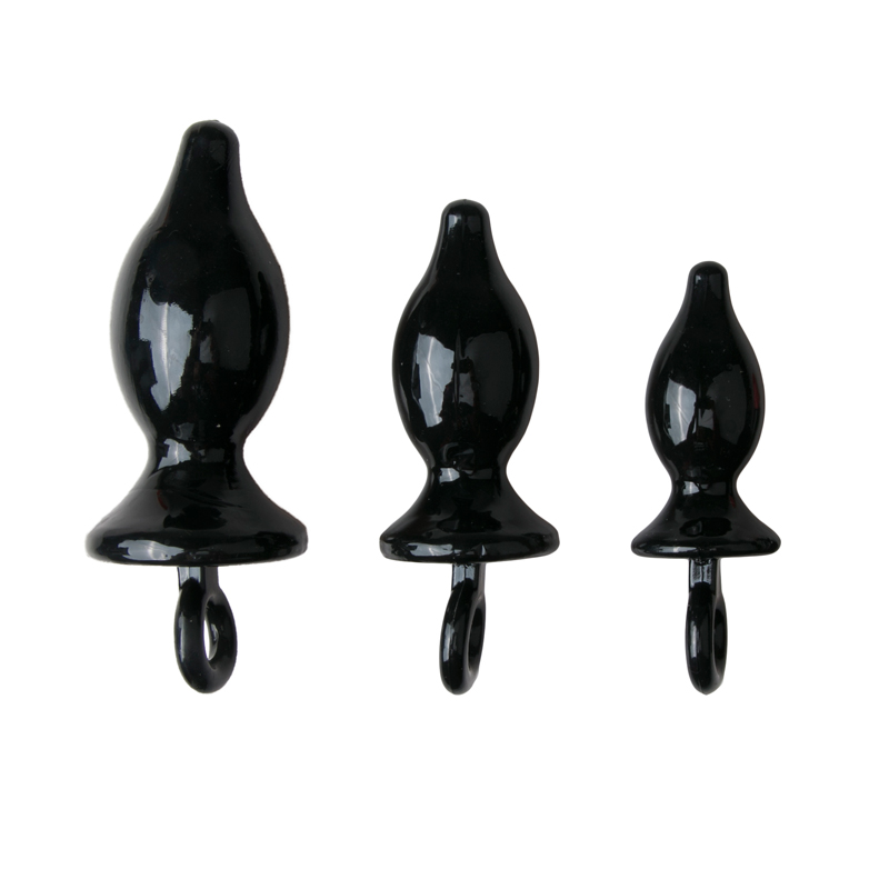 Zwarte trainingsset met drie buttplugs