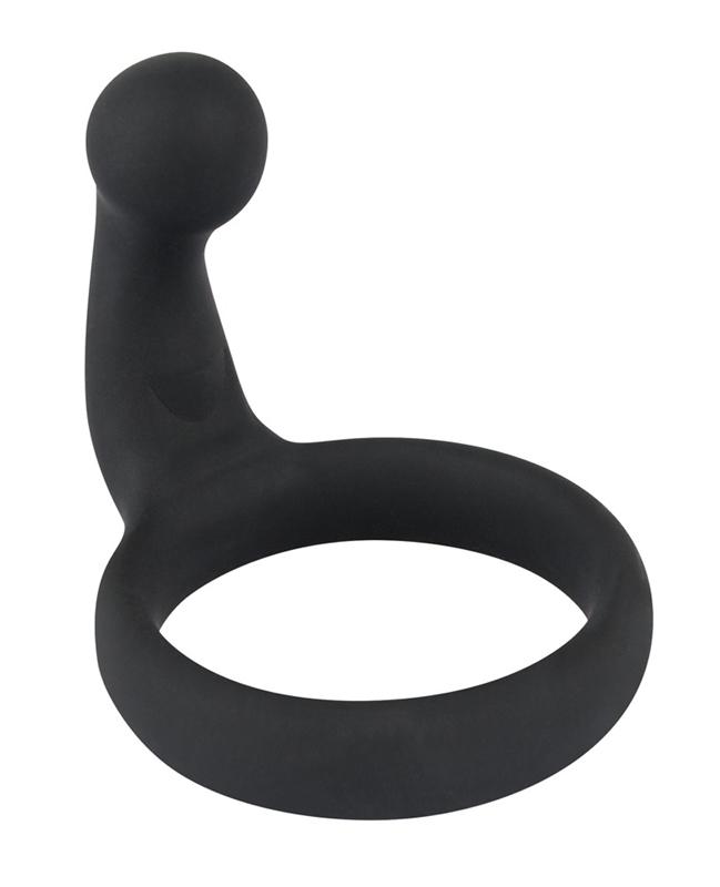 Black Velvets Cockring Met Stimulator - Zwart