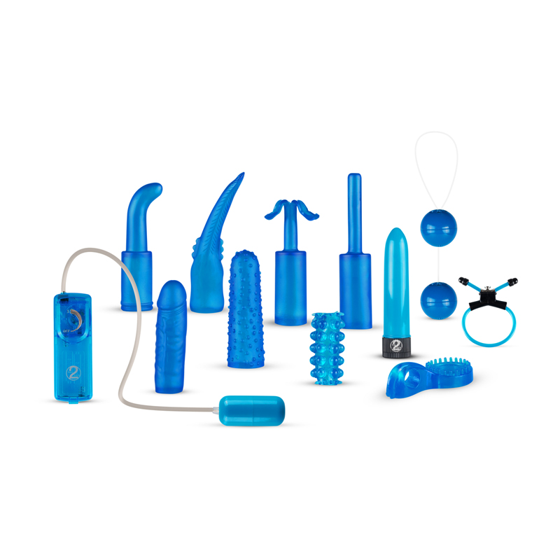 Blauwe Vibrator Set