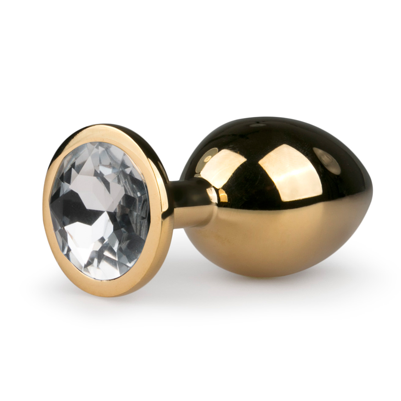 Gouden buttplug met heldere diamant