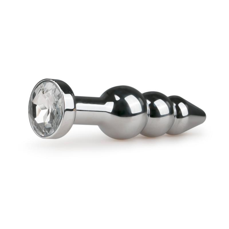 Zilveren buttplug met kristal