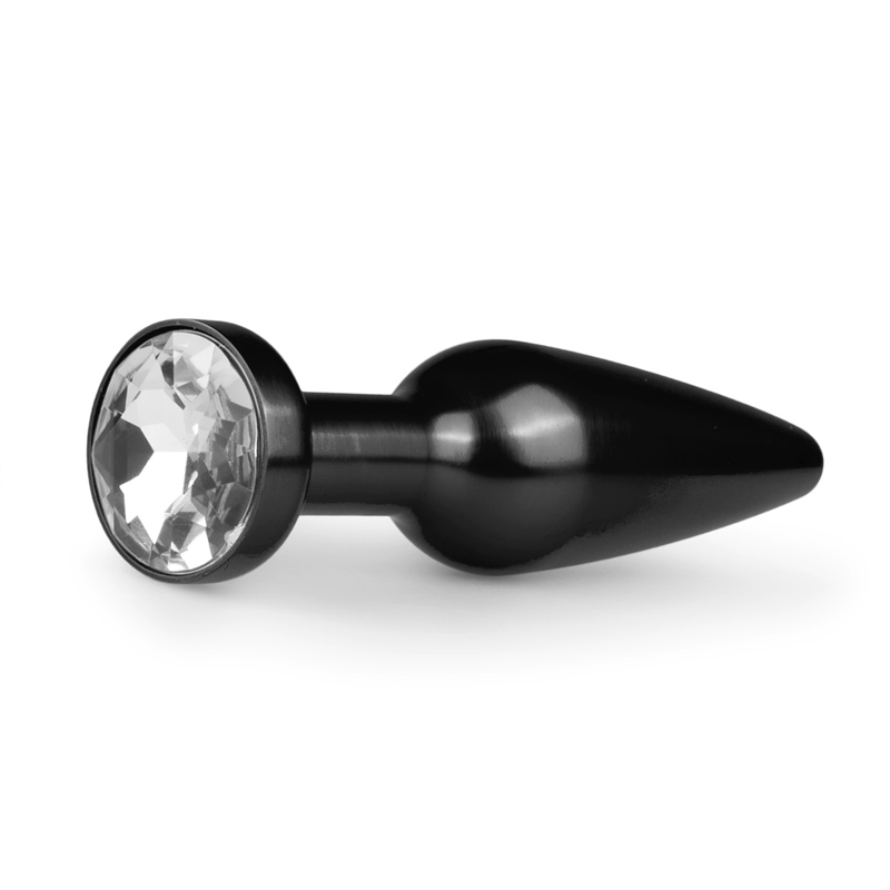 Zwarte buttplug met diamant