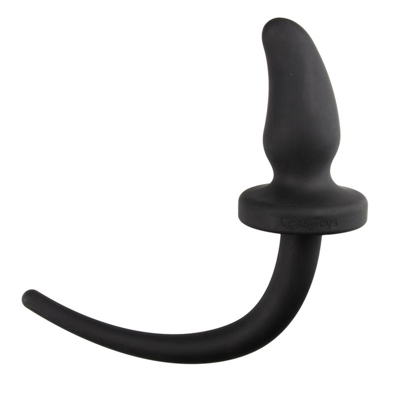 Zwarte dog Tail buttplug Bandy groot