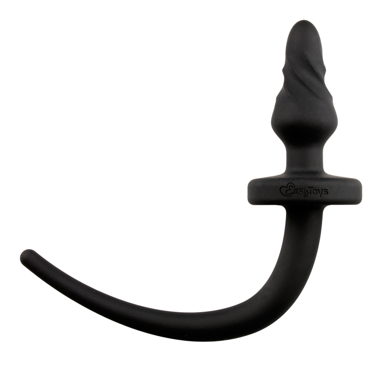 Zwarte dog Tail buttplug Twist klein