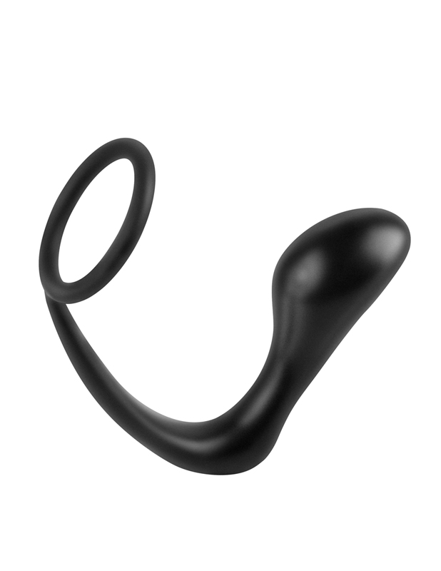 Ass-Gasm Cockring Met Buttplug - Klein