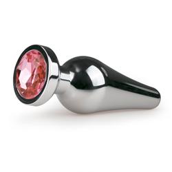 Metal Butt Plug No. 13 - Silver/Pink