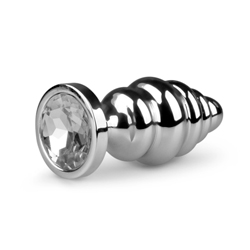 Konischer Buttplug mit Struktur und Zierstein