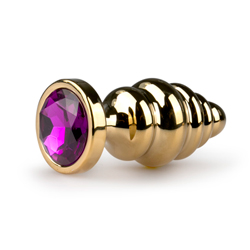 Metal Butt Plug No. 15 - Gold/Purple
