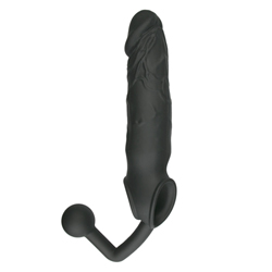 Black Penis Sleeve With Butt Plug