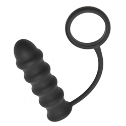 The Rippler Vibrating Silicone Anal Plug with Cock Ring