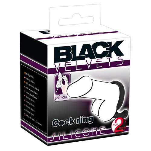 Black Velvets Cockring Met Stimulator - Zwart